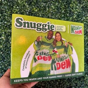 Snuggie Mountain Dew Green Fleece Blanket with Sleeves